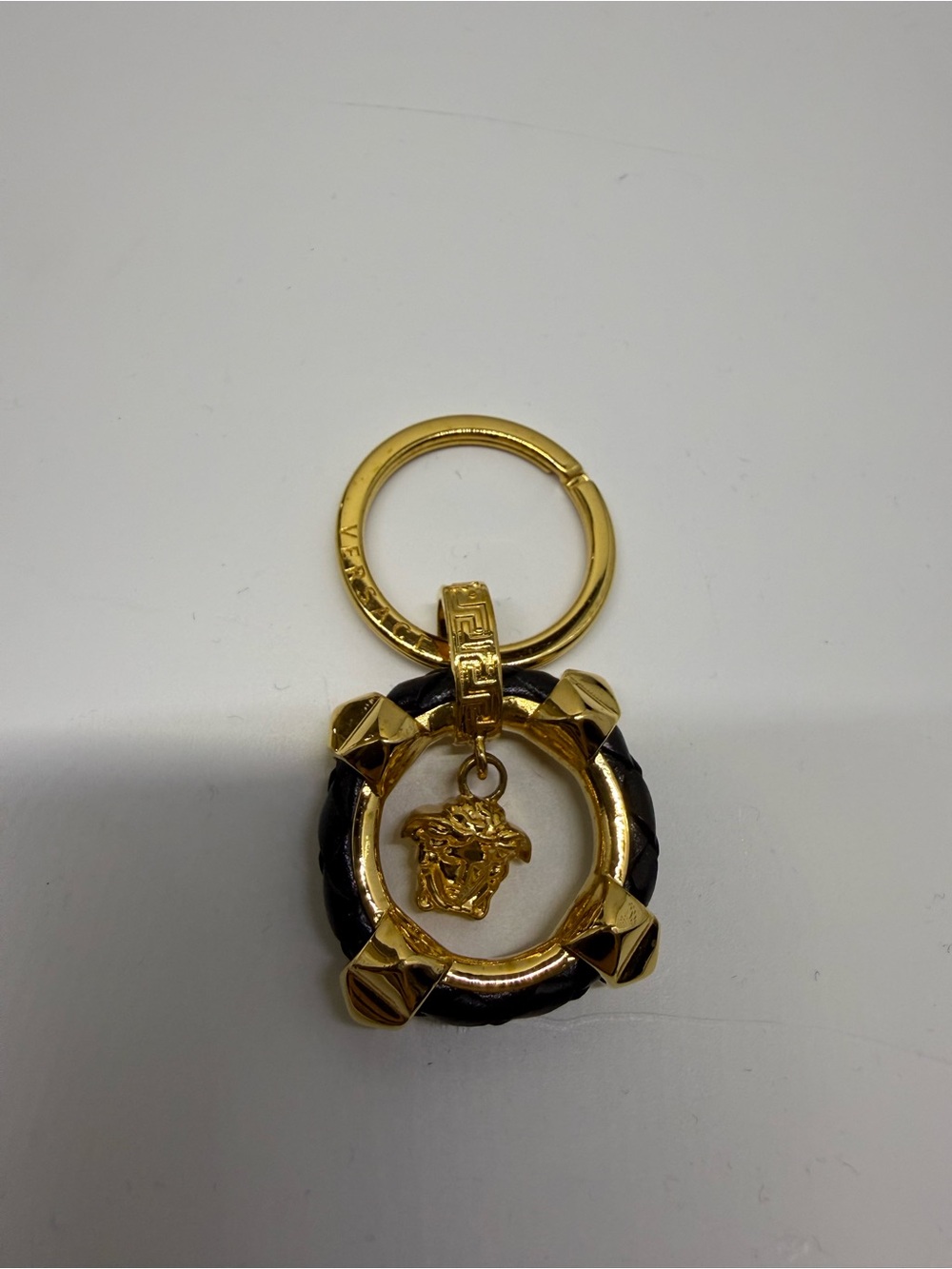 Versace Gold and Black Medusa Ring Key Fob